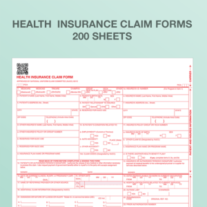 CMS 1500 Paper Claim Form (02/12) - 200 Sheets