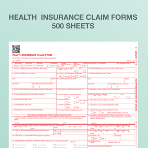 CMS 1500 Paper Claim Form (02/12) - 500 Sheets