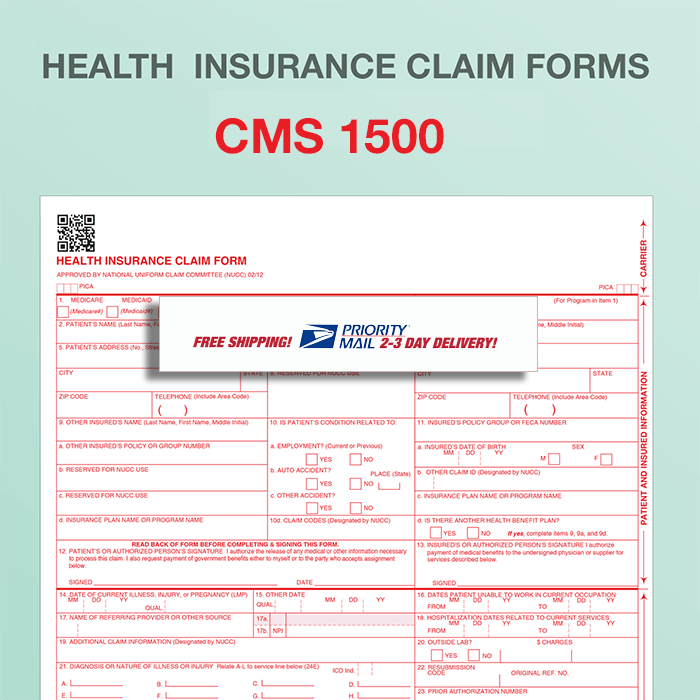 CMS 1500 Paper Claim Forms | Fiachra Forms Charting Solutions